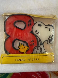 Vela de cumpleaños vintage Peanuts Snoopy vela de 3 pulgadas '8' - Imagen 1 de 1