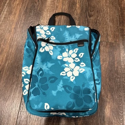 L. L. Bean Organizador Personal Bolsa de Aseo Azul Hibisco Floral Foto 1 de 4