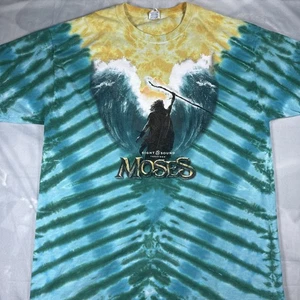 Vtg Moses Sight & Sound Theatres Movie Promo Tie Dye Religious Bible T-Shirt L - Picture 1 of 6