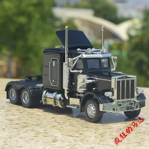 1/50 Peterbilt Truck & Heavy Haul Trailer Die-Cast Model - Black - Picture 1 of 6