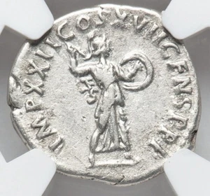 Domitian 81-96 AD, Roman Empire AR SILVER Denar Ancient Rome Caesar, NGC vf - Bild 1 von 5