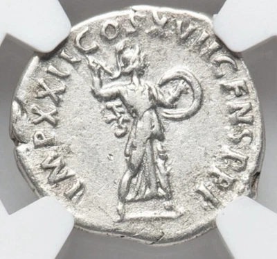 Domitian 81-96 AD, Roman Empire AR SILVER Denarius Ancient Rome Caesar, NGC VF - Image 1 of 4