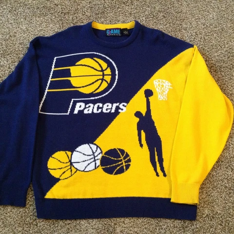 VTG Indiana Pacers Mens Sweater XL Acrylic Knit Pullover NBA Game 7 USA RARE Cover