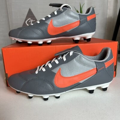 Nike Premier III FG Soccer Cleats Men Size 9 / Women Size 10.5 Smoke Grey Orange - Image 1 of 4