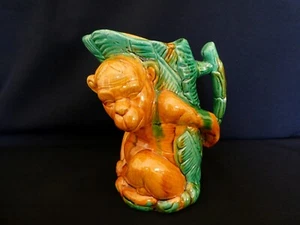 Vintage Mid Century Monkey Jug Majolica Style Reproduction of Antique - Picture 1 of 10