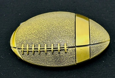 Пряжка ремня латунный тон футбольная форма текстурированный подходит 1 1/2 дюйма ремень винтажный - Изображение 1 из 4