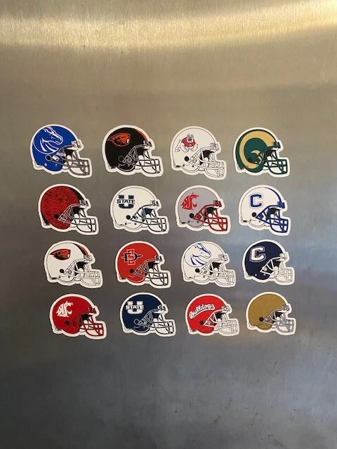 NCAA FOOTBALL HELMET SET MAGNETS - PAC 12 Teams (2026) + Independent- 16 magnets