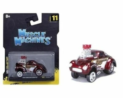 Maisto Muscle Machines 1941 Willys Coupe Gasser (Burgundy) 1:64 Scale - Image 1 of 4