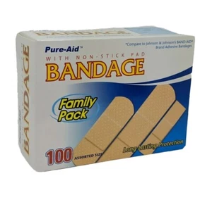 Pure-Aid Family Pack Bandages, Compare to Band-Aid, 100ct - Picture 1 of 3