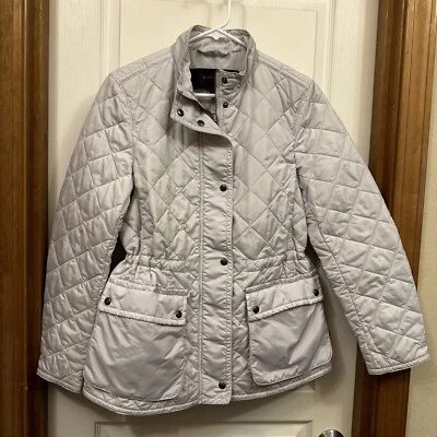 Coach Diamond Quilted Hacking Jacket Size M Cream - Image 1 of 4