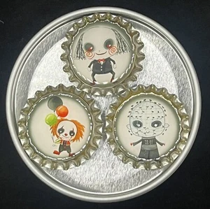 Horror Character Magnets / 3 Magnets In Gift Tin / Decorative Magnets / Gift - Picture 1 of 1