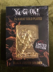 "Black Luster Soldier" (KON-YGO25G) 24k Karat Real Gold Plated YuGiOh Card - Picture 1 of 4