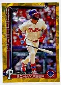2025 Topps Series One Kyle Schwarber Gold Diamante Foil 26/50 Phillies - Picture 1 of 2