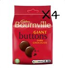 4 X Cadbury Bournville Dark Giant Buttons Chocolate Bags 110G