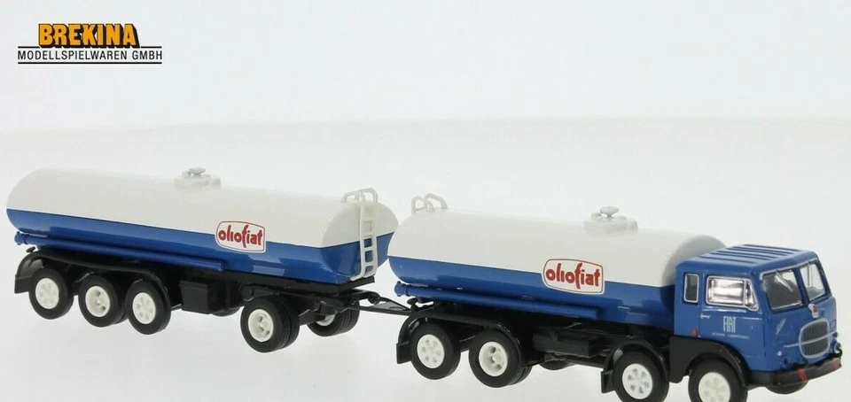 Brekina 58453 - FIAT 690 Millepiedi Autocisterna con Rimorchio Olio Fiat.scala H