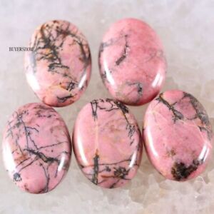Pink Rhodonite Cabochon Bead - Natural Pendant Jewelry Making Component 2 PCS