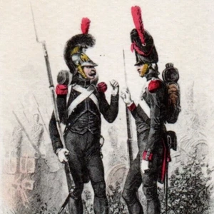 c.1900 French Imperial Guard Engineer Foot Gunner Hand Colored Postcard Raffet - Picture 1 of 3
