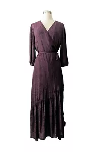 BAR III Wickelkleid burgundisch schwarz satiniert gefüttert LARGE - Bild 1 von 7