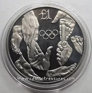 CYPRUS 1992 BU 1 POUND COIN OLYMPIC GAMES BARCELONA - Picture 1 of 2