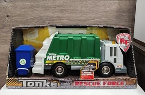 New! Tonka Rescue Force w/Lights & Sounds Sanitation Metro Dump Truck 12.5” Long - Picture 1 of 12