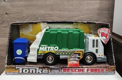 New! Tonka Rescue Force w/Lights & Sounds Sanitation Metro Dump Truck 12.5” Long - Image 1 of 4