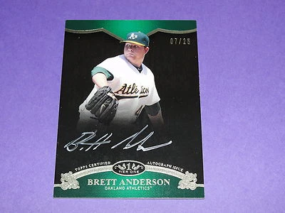 2012 Topps Tier One BRETT ANDERSON White Ink Autograph SP/25 Athletics - Dodgers - Image 1 of 2