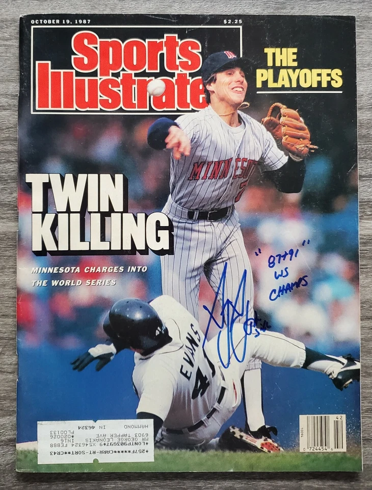 Revista ilustrada esportiva assinada por Greg Gagne 19/10/87 gêmeos MLB RAD - Imagem 1 de 1