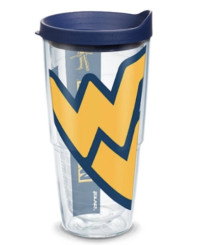 West Virginia Mountaineers 16oz Tervis Tumbler with Lid-Made in USA - New Cover