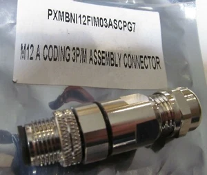NEW PXMBNI12FIM03ASCPG7 BULGIN CIRCULAR CONNECTOR BUCCANEER M12 A CODING 4A 3P - Picture 1 of 3