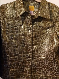 Ruby Rd. Women's Gold Metallic Jacket size 10 - Picture 1 of 7