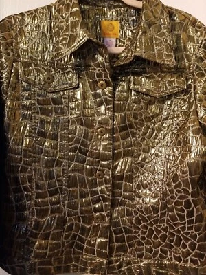 Ruby Rd. Women's  Gold Metallic Jacket size 10 - Image 1 of 4