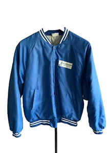 Chaqueta Bomber Hombre Vintage Hartwell Nylon Hecha en USA Azul Años 90 - Imagen 1 de 24