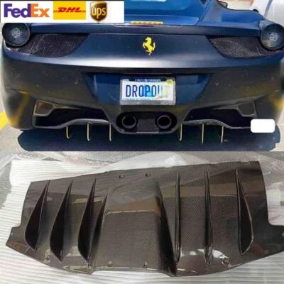 Carbon Fiber Rear Bumper Lip Diffuser For Ferrari 458 Italia Spider 2010-2015 - Imagen 1 de 4