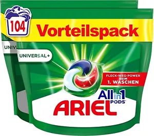 ARIEL Waschmittel Universal+ All-in-1 PODS 104 (2x52) Waschladungen - Bild 1 von 8