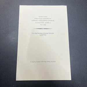 Offprint From Syracuse Univ. Library Assoc. Fall 1993. Jeff Weber - Picture 1 of 5