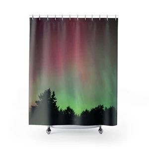 Trout Creek Northern Lights Ontario Landscape Shower Curtains Bath Decor - Picture 1 of 5
