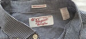 Original Penguin short sleeve shirt XL Mod Casual  Blue Check Used in VG Cond