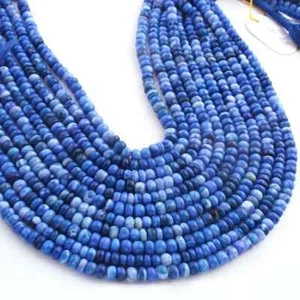1 Strand Shaded Blue Opal Beads, Smooth Heishi Roundelle Beads, 13 Inches 4mm-6m - Picture 1 of 4