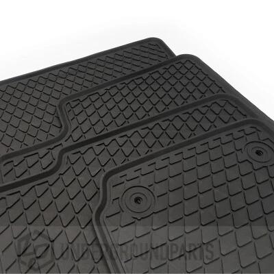 VW AMAROK PICKUP 2012-2020 HEAVY DUTY RUBBER FLOOR MATS TRAYS BLACK FRONT BACK - Image 1 of 4