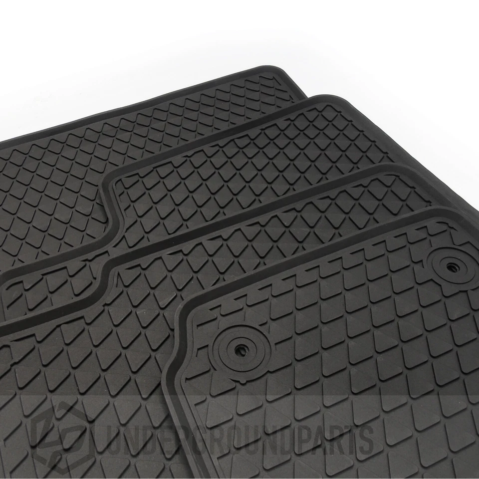 VW AMAROK PICKUP 2012-2020 HEAVY DUTY RUBBER FLOOR MATS TRAYS BLACK FRONT BACK - Image 1 of 4