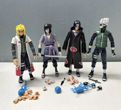 Bandai Naruto Anime Heroes Lot Minato Sasuke Itachi Kakashi Action Figures Cover