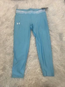 Under Armour Sz L Cropped Ankle Tights Pant Girls Heatgear Youth 1361237-914 $30 - Picture 1 of 9