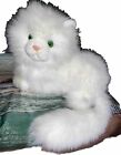 Peluche réaliste blanc fourrure longue chat chat Perse jouet 12 pouces œil vert Russ Nikki