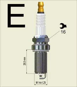 4 pieces 150 141 080 Nology Silver Spark Plug M14x1.25-26.5mm reach, 5/8" Hex - Picture 1 of 4