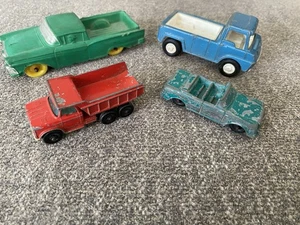Group Of 4 Vintage Tootsie And Lensey Toy Cars - Picture 1 of 14