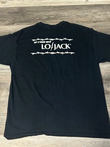 Vintage Y2K Lojack Transmitter Vehicle Recovery Logo Promo Black Shirt XL - Picture 1 of 7