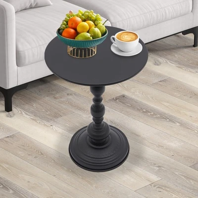 Retro  Round Side Table Carbon Steel Sofa End Table Living Room Bar Coffee Table - Image 1 of 4