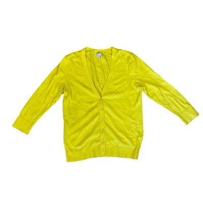 Cárdigan suéter GAP amarillo con botones para mujer talla S cuello en V manga larga ligero Foto 1 de 4