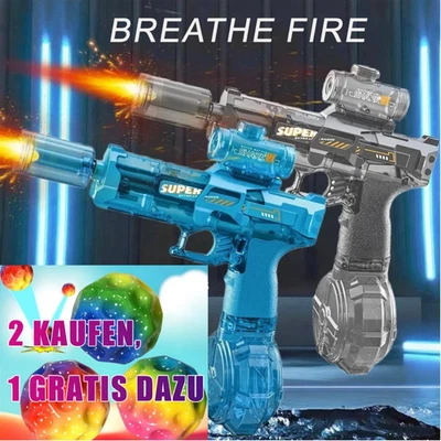 Wasserpistole elektrisch automatisch Kinder mit Licht & Rückstoß – 8m Reichweite - Bild 1 von 4
