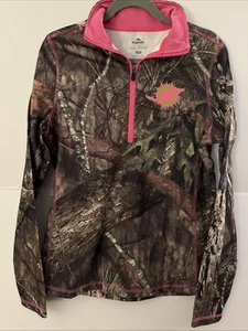 BRAND NEW Majestic Women's Med Miami Dolphins Camo Mossy Oak Pullover 1/4 Zipp - Picture 1 of 6